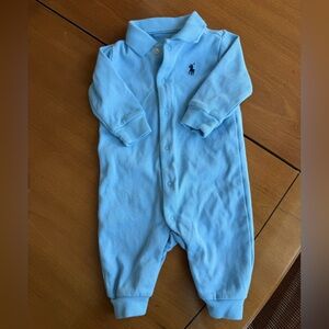 Ralph Lauren Blue Baby Onesie with Snap Button